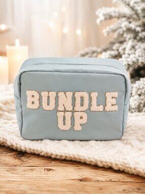 Hart + Hollow Winter Blue Bundle Up XL Cosmetic Bag